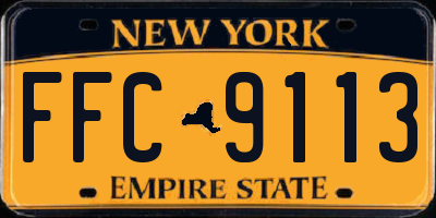 NY license plate FFC9113