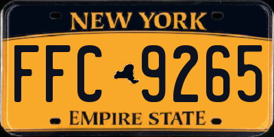 NY license plate FFC9265