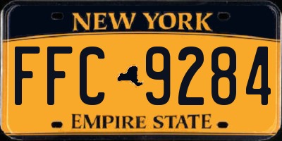 NY license plate FFC9284