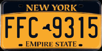 NY license plate FFC9315