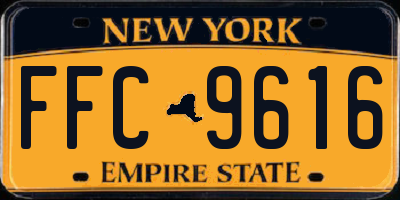NY license plate FFC9616