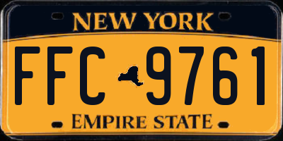 NY license plate FFC9761