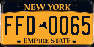 NY license plate FFD0065
