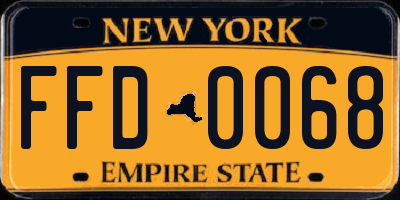 NY license plate FFD0068