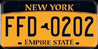 NY license plate FFD0202