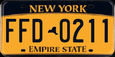 NY license plate FFD0211