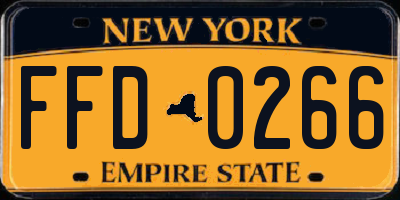 NY license plate FFD0266