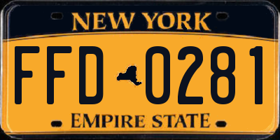 NY license plate FFD0281