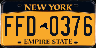 NY license plate FFD0376