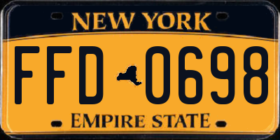 NY license plate FFD0698