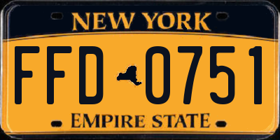 NY license plate FFD0751