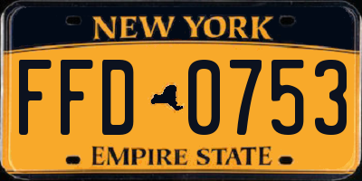 NY license plate FFD0753