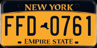 NY license plate FFD0761