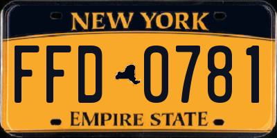 NY license plate FFD0781