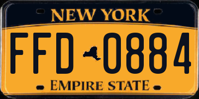 NY license plate FFD0884