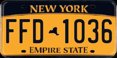NY license plate FFD1036