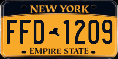 NY license plate FFD1209