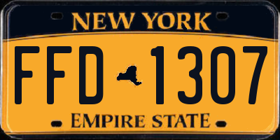 NY license plate FFD1307