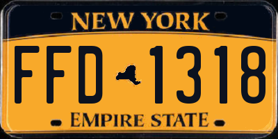 NY license plate FFD1318