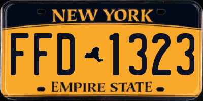 NY license plate FFD1323