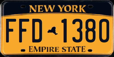 NY license plate FFD1380