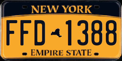 NY license plate FFD1388