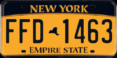 NY license plate FFD1463