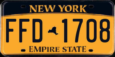 NY license plate FFD1708