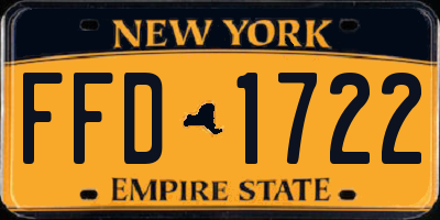 NY license plate FFD1722