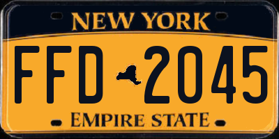 NY license plate FFD2045