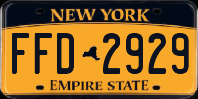 NY license plate FFD2929