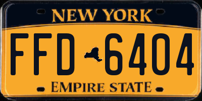NY license plate FFD6404