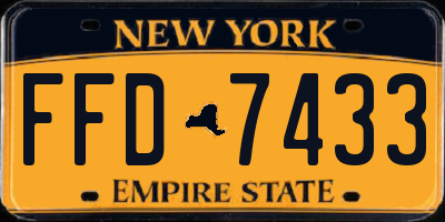 NY license plate FFD7433