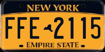 NY license plate FFE2115