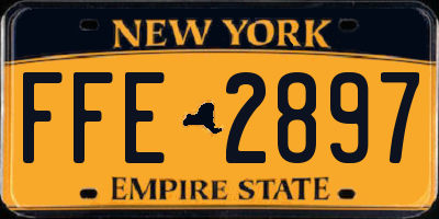 NY license plate FFE2897