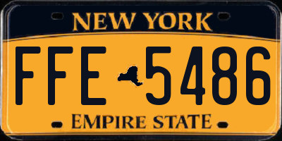 NY license plate FFE5486