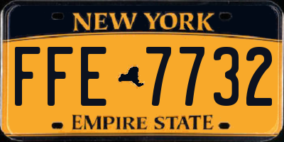 NY license plate FFE7732