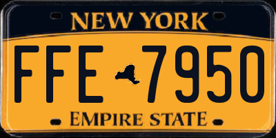 NY license plate FFE7950