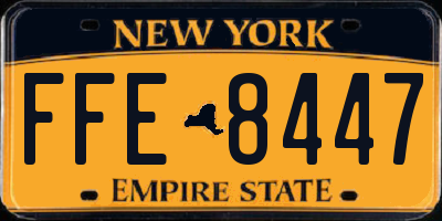 NY license plate FFE8447