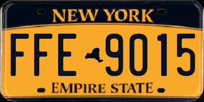 NY license plate FFE9015