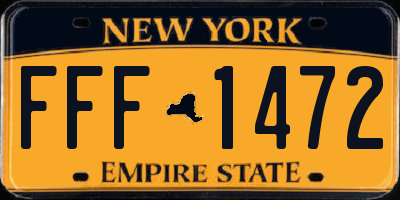 NY license plate FFF1472
