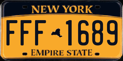 NY license plate FFF1689