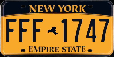 NY license plate FFF1747
