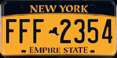 NY license plate FFF2354