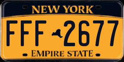 NY license plate FFF2677