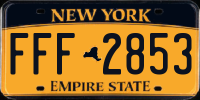 NY license plate FFF2853
