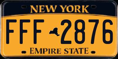 NY license plate FFF2876
