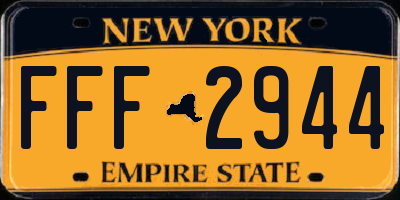 NY license plate FFF2944