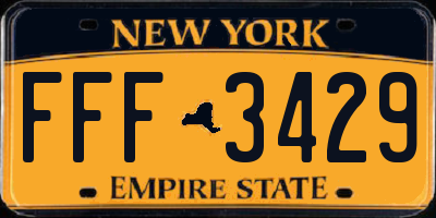 NY license plate FFF3429