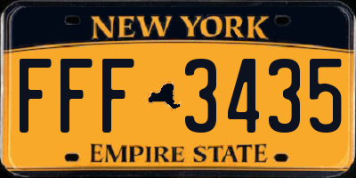 NY license plate FFF3435